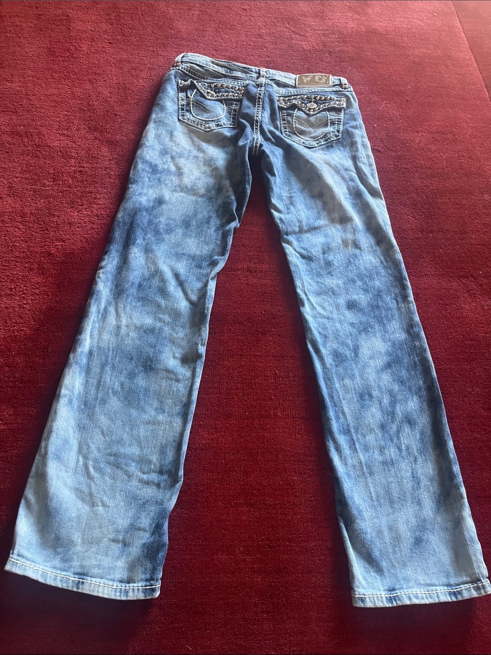 Virgin Jeans Vintage Y2K 2000 Blue Acid Wash Straight Distressed - Picture 8 of 15
